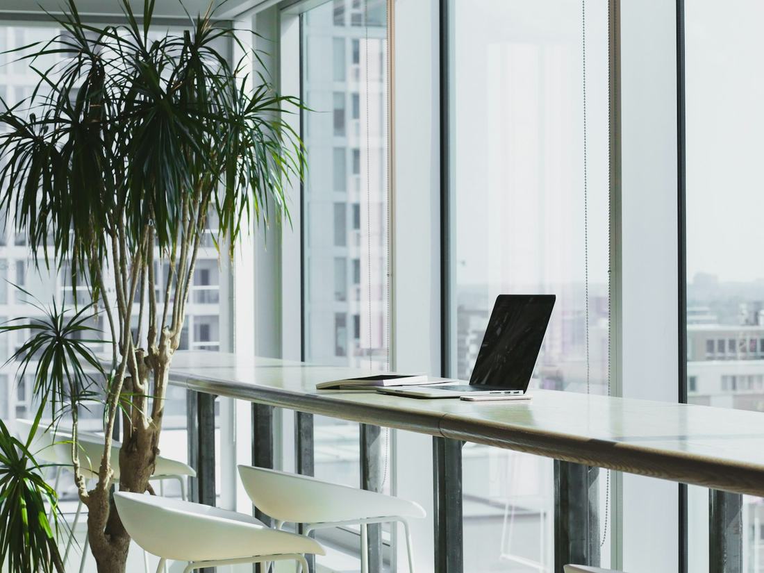 A workspace by the window