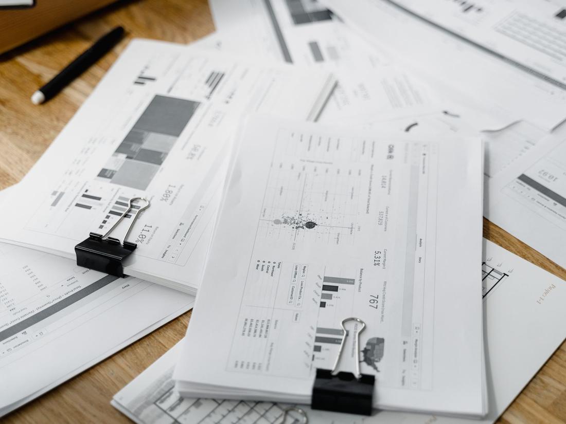 Financial documents on the desk
